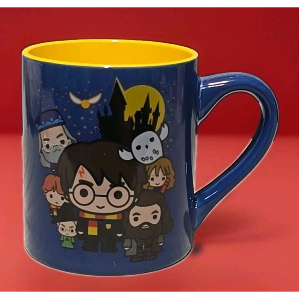 Harry Potter 14oz Coffee Mug Chibi Character Blue & Yellow By Silver Buffalo